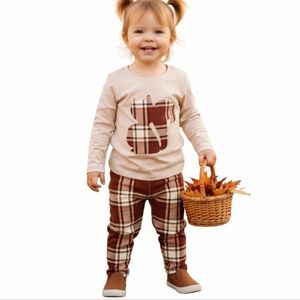 Handmade Fall Toddler Girl 2pcs Leggings Outfit